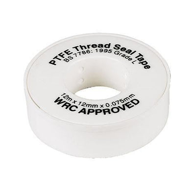 White PTFE Thread Seal Tape - 12 Metre