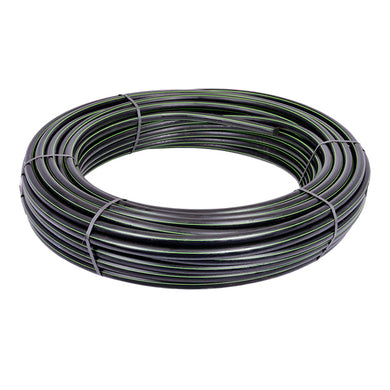 HDPE Water Pipe - 25mm Black (Green Stripe)