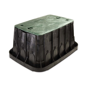 Rain Bird HDPE Jumbo Valve Box - Black Rectangular With Green Cover And Bolt