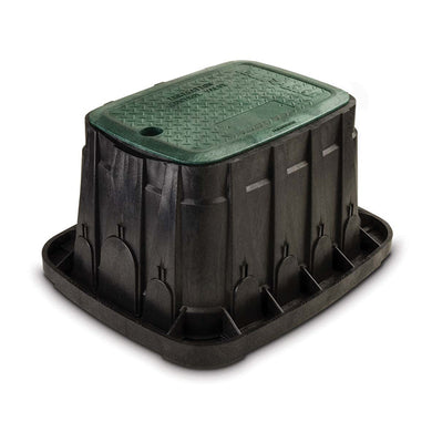 Rain Bird HDPE Standard Valve Box - Black Rectangular With Green Cover And Bolt